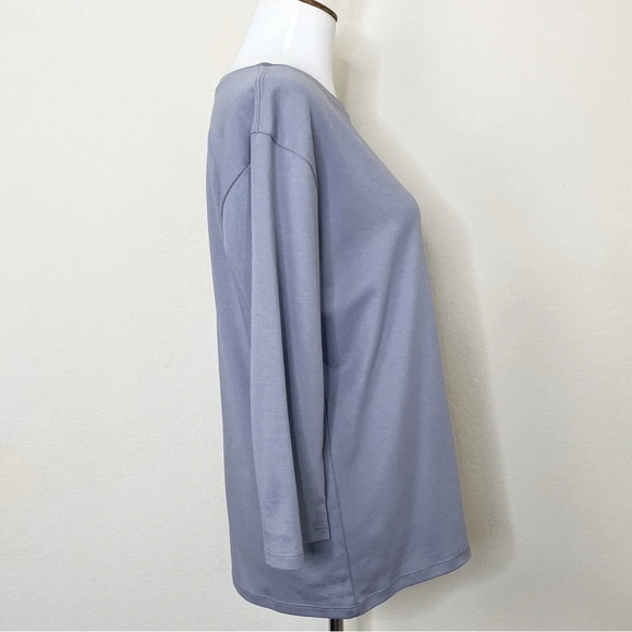 M.M. LAFLEUR The Owen T-Shirt Organic Pima Cotton Blue Gray Size Medium - Picture 5 of 10